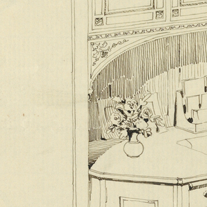 Drawing, Design for Writing Desk Built into Alcove, 1900–05