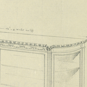 Drawing, Design for Oak Cabinet in Three-Quarter View, 1900–05