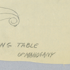 Drawing, Design for a Round Dining Table of Mahogany on Scroll-Like Feet, 1900–05
