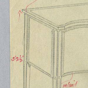 Drawing, Design for Sideboard with Serpentine Front and Three Drawers, 1900–05