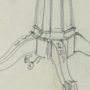 Drawing, Design for a Round Table on a Multi-Faceted Support, 1900–05