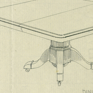 Drawing, Design for Dining Table "B" of Mahogany, 1900–05