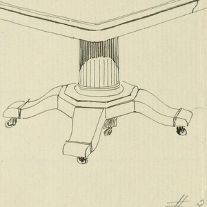 Drawing, Design for Rectangular Dining Table on Octagonal Base, 1900–05