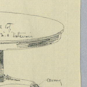 Drawing, Design for Round Dining Table on Carved Bracket Feet, 1900–05