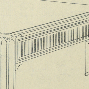 Drawing, Design for Library Table with Square Columnar Legs and Four Drawers, 1900–05