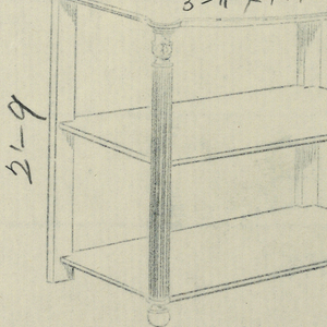 Drawing, Design for Serving Table with Straight Reeded Legs, 1900–05