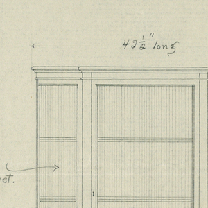 Drawing, Design for China Cabinet of Mahogany in Elevation and Plan, 1900–05