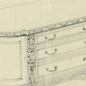 Drawing, Design for Sideboard of Black Oak, 1900–05