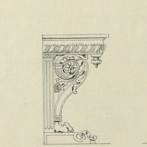 Drawing, Design for Hall Table Supports with Carved Leaf Motifs