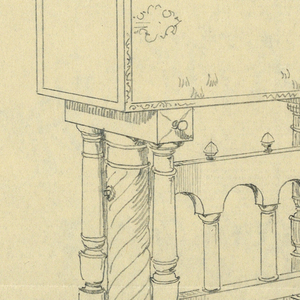Drawing, Design for Stand of 17th Century Spanish Cabinet, 1900–05