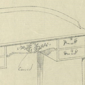 Drawing, Design for Semi-Circular Writing Table, Dated October 13, 1905, October 13, 1905