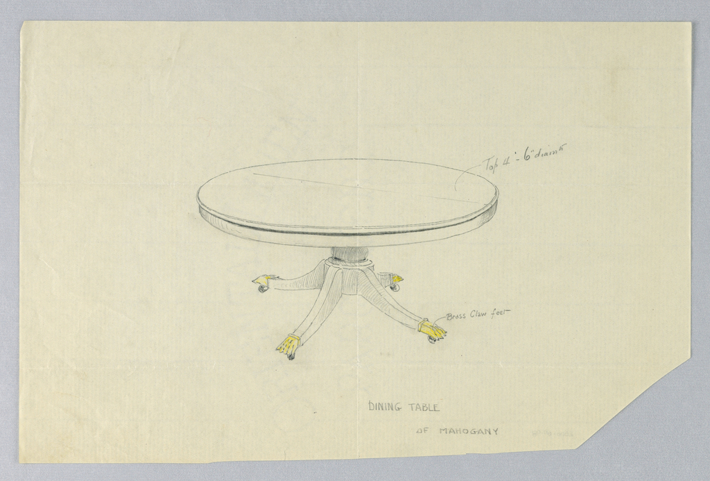 Drawing, Design for  Mahogany Dining Table