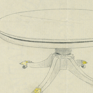 Drawing, Design for  Mahogany Dining Table, 1900–05