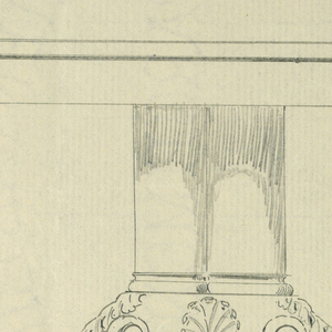Drawing, Design for Square Dining Table on Animal Paw Feet, 1900–05