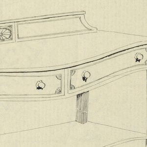 Drawing, Design for Serving Table with Convex Front, 1900–05