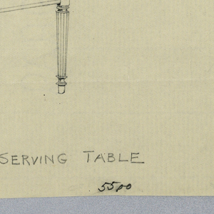 Drawing, Design for Serving Table on Stop-Fluted Legs, 1900–05