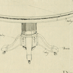 Drawing, Design for a Dining Table of Mahogany and Inlay, 1900–05