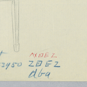 Drawing, Design for Six-legged Sideboard with Rounded Corners and Five Central Drawers, 1900–05