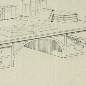 Drawing, Design for Library Table "C" of Mahogany, 1900–05