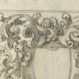 Drawing, Oblong with dancing children; an oblong panel with an escutcheon, 1600–1625