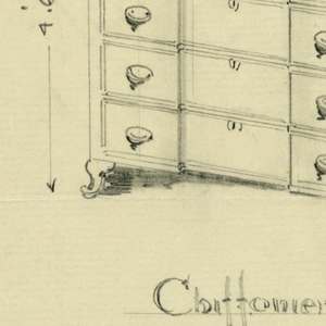 Drawing, Design for Highboy and Chest
