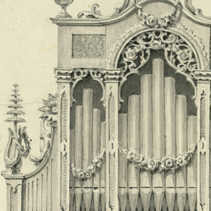Drawing, Elevation and Ceiling, Ballroom and Bar, Teatro Comunale, Faenza, 1853