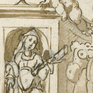 Drawing, Escutcheon for a Coat-of-Arms, 1600–1625
