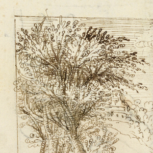 Drawing, Landscape: verso: Grotesque Design, early 17th century