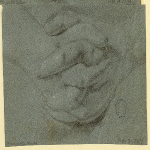 Drawing, Drawing: A study for folded hands, ca. 1760