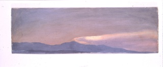 Drawing, Twilight over the Catskills, Hudson, New York