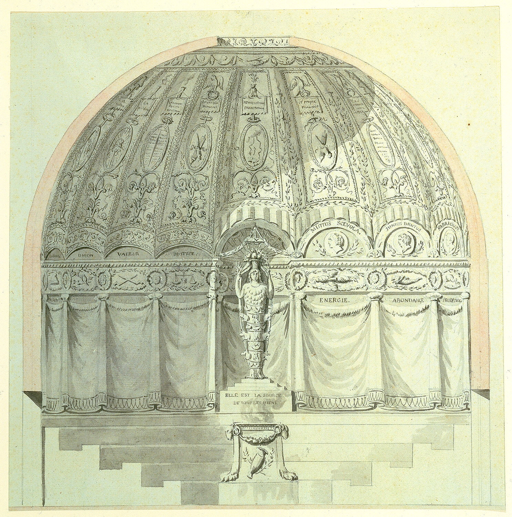 Drawing, Semi-circular Council Chamber Dedicated to Nature with Alternate Suggestions