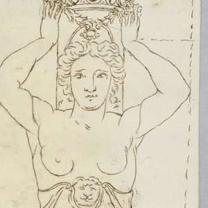 Drawing, Design for a Caryatid, 18th century