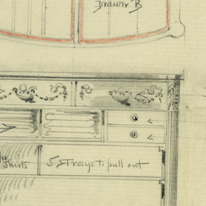 Drawing, Design for Highboy and Chest