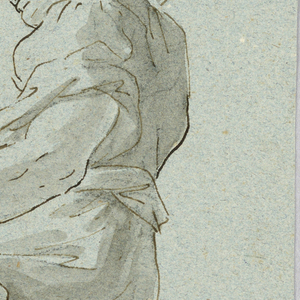 Drawing, Woman with Bellows Lighting Fire, late 18th century