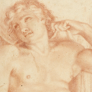 Drawing, Slave from Hero and Leander in the Galleria Farnese, after Annibale Carraci, 1650–1700