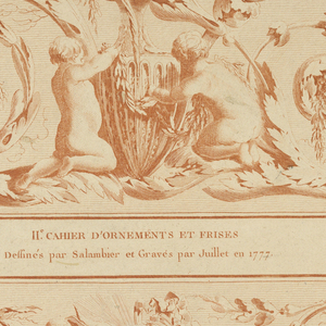 Print, Title Page from Cahier d ornements et frises dessinés (Book of Ornaments and Friezes), 1777