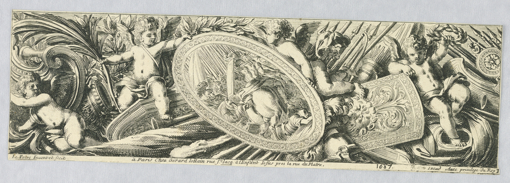 Print, Frieze: Trophies of Arms and Putti