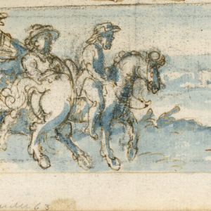Drawing, Strapwork Design and Landscape, early 17th century