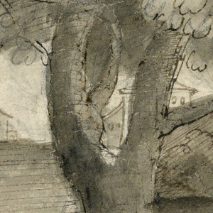 Drawing, A Street in Montevarchi, near Arezzo, 1600–1650