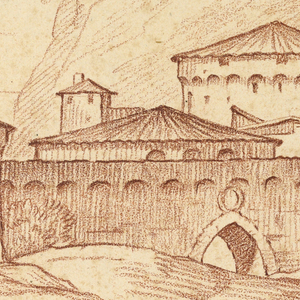 Drawing, Castle in the Mountains, 1810–1830