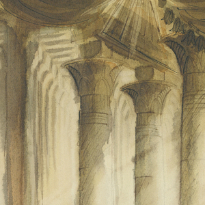 Drawing, Stage Design: Act I, Scene 1, for Aida, 1963