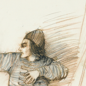 Drawing, Costume Design: Grigori, for Boris Godunov, 1967