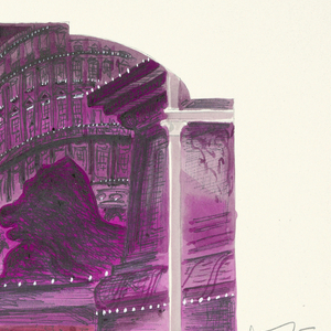 Drawing, Stage Design: Street Facade at Night, for The Girl Who Came to Supper, 1963