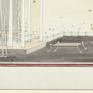 Drawing, Stage Design: Terrace with Greek Motifs and Constellations, for Maiden Voyage, 1955