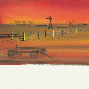 Drawing, Set Design: Sunset for "110 in the Shade", 1963