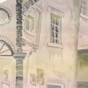 Drawing, Stage Design: Courtyard, for Baker Street, 1964