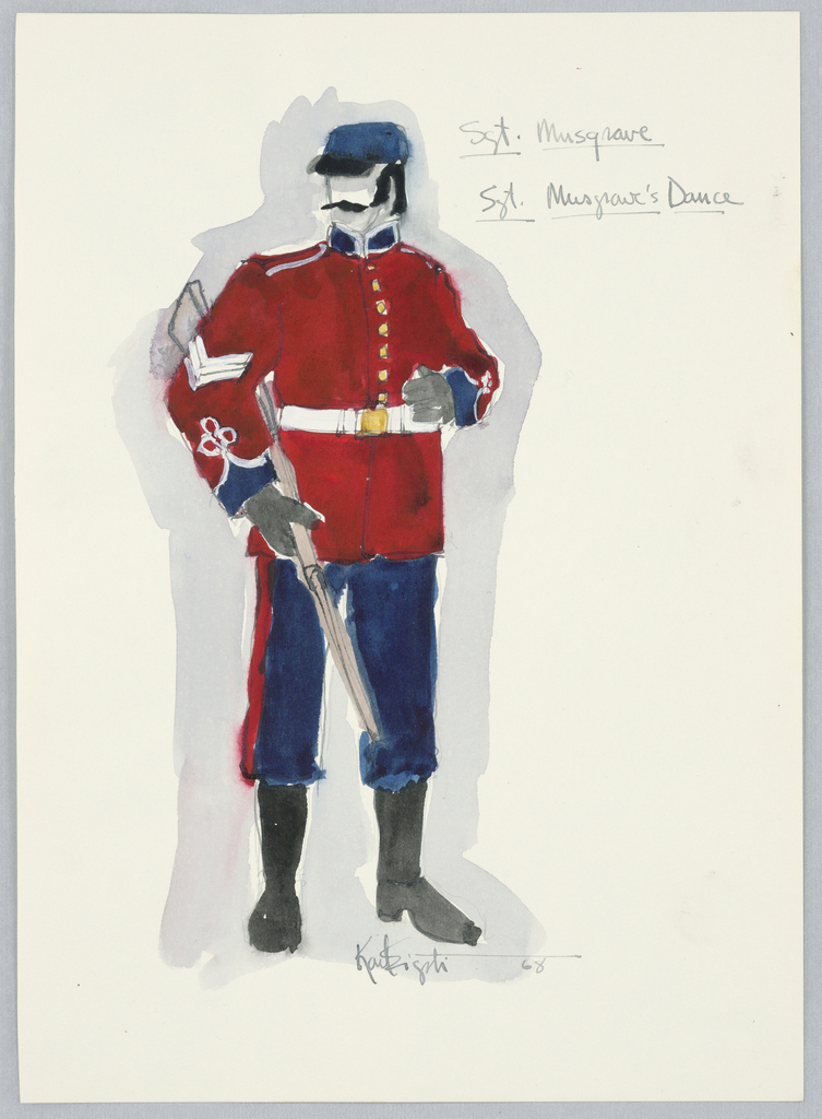 Drawing, Costume Design: Sgt. Musgrave, for Sgt. Musgrave's Dance