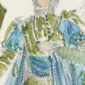 Drawing, Costume Design: Orsino, for Twelfth Night, 1965