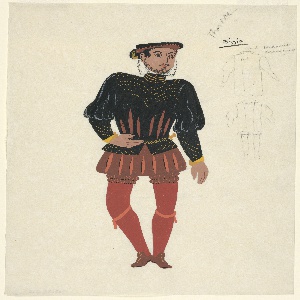 Drawing, Costume Design: Rizzio, for Gordon Daviot