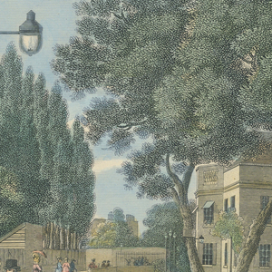 Print, Exterior View of the Aquatic Theater, Sadler
